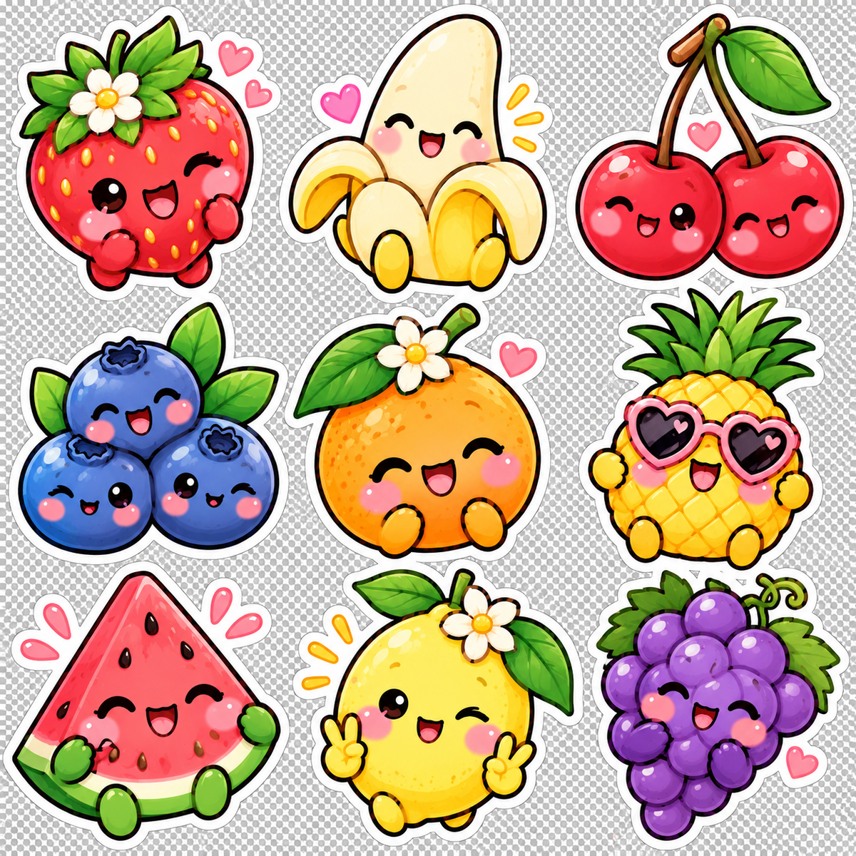 Kawaii Fruit Sticker